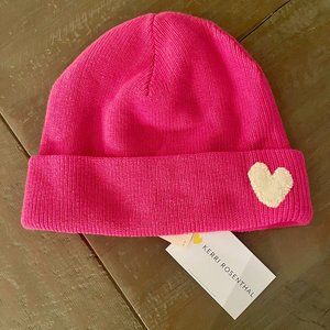 KERRI ROSENTHAL x Anthropologie Pink Beanie | Yellow stitched heart New with Tag